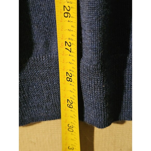 Nordstrom Merino Wool Henley Sweater 1/4 Zip  Mens XL Blue Preppy Small Flaw - Picture 7 of 10